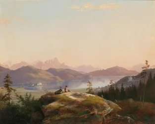 Veduta del Lago Wörthersee con Maria Loretto e il Castello di Freyenthurn